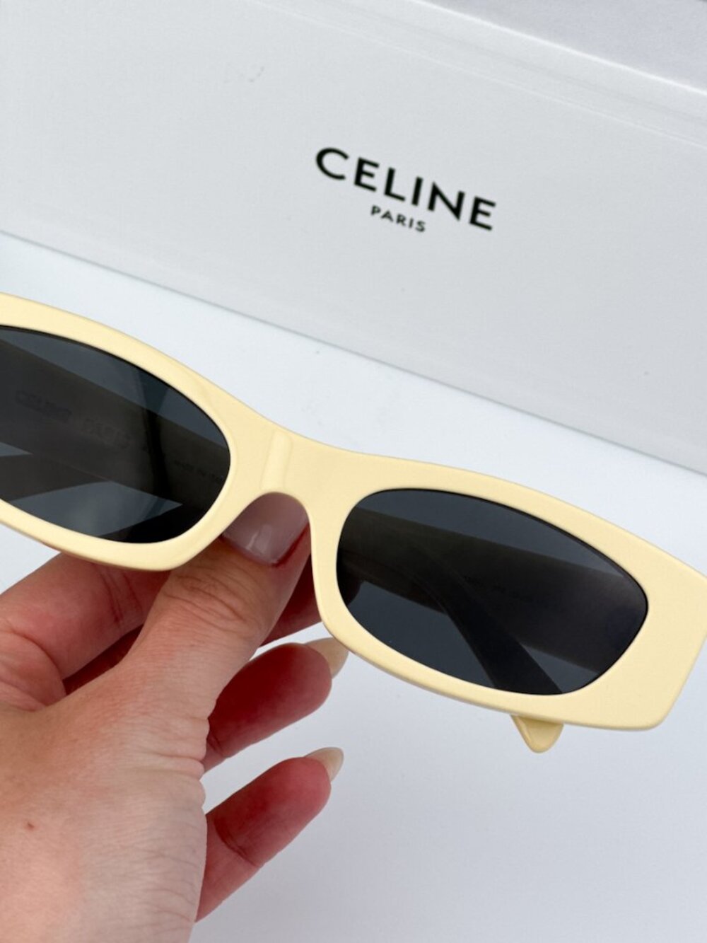 CELINE CL40245U 39A BUTTER BEIGE GEOMETRIC SUNGLASSES